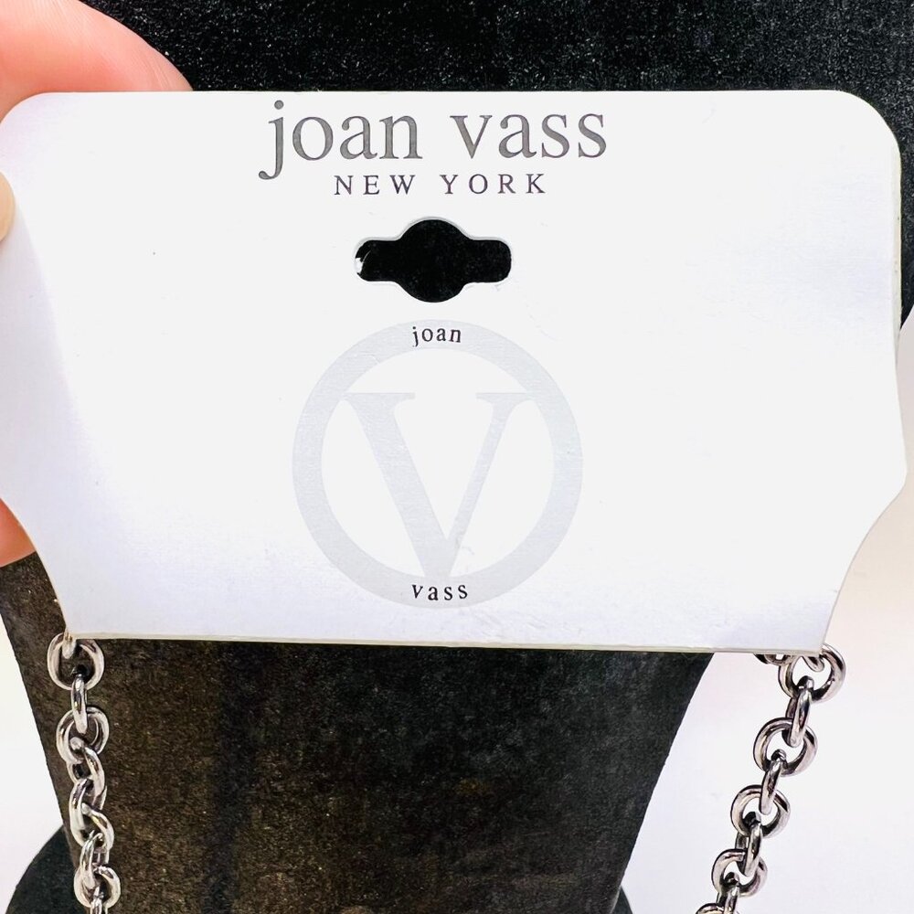 Joan Vass New York Necklace-NWT-Silver/Gold Rustic Mix-Casual-Versatile-V Neck - Picture 13 of 14